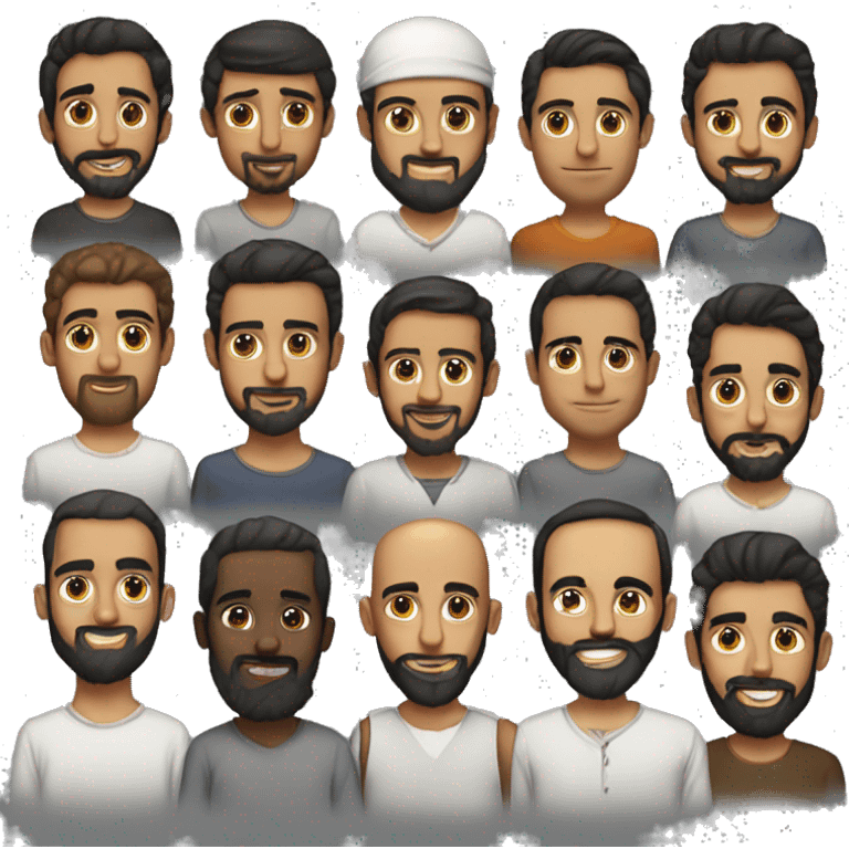 12 brothers from the Middle East, 6 of whom are young and 6 with thin beards emoji