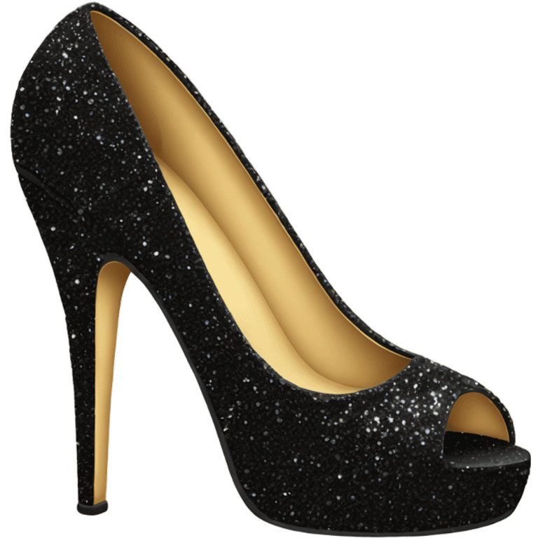 black sparkly high heel emoji