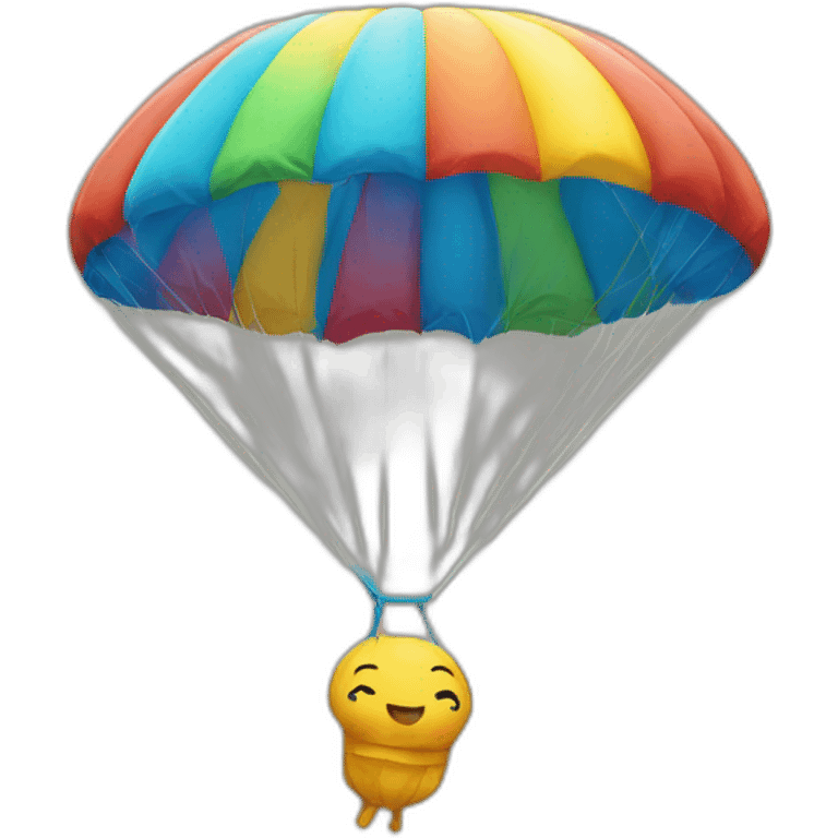 Caca qui fait du parachute emoji