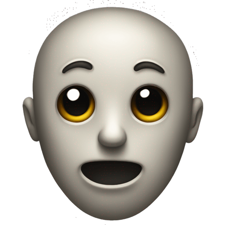 Create an emoji of a face with hollow, dark holes where the eyes and mouth should be, giving it an eerie and unsettling appearance. emoji