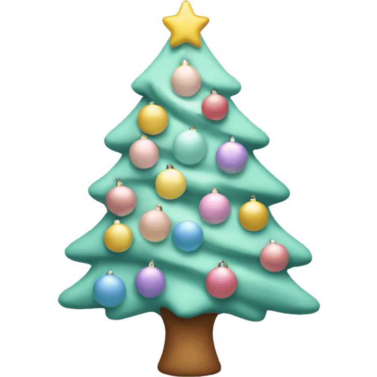 Pastel Christmas tree emoji