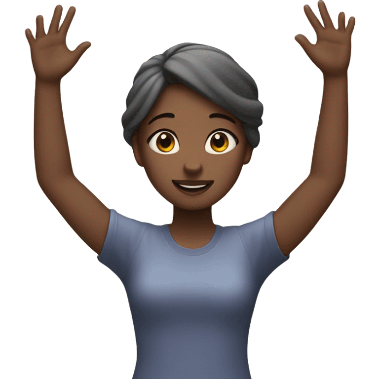 Girl with hands up emoji