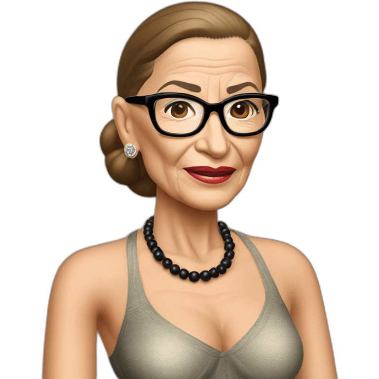 sexy ruth bader ginsburg wearing only a bikini (full body, ios17) emoji