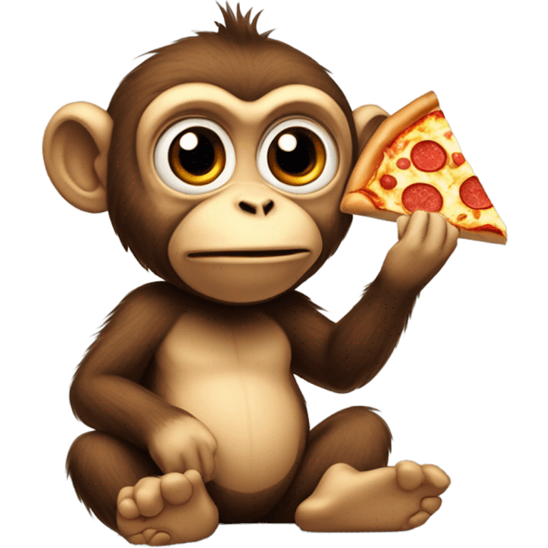 Monkey eating pizza  emoji