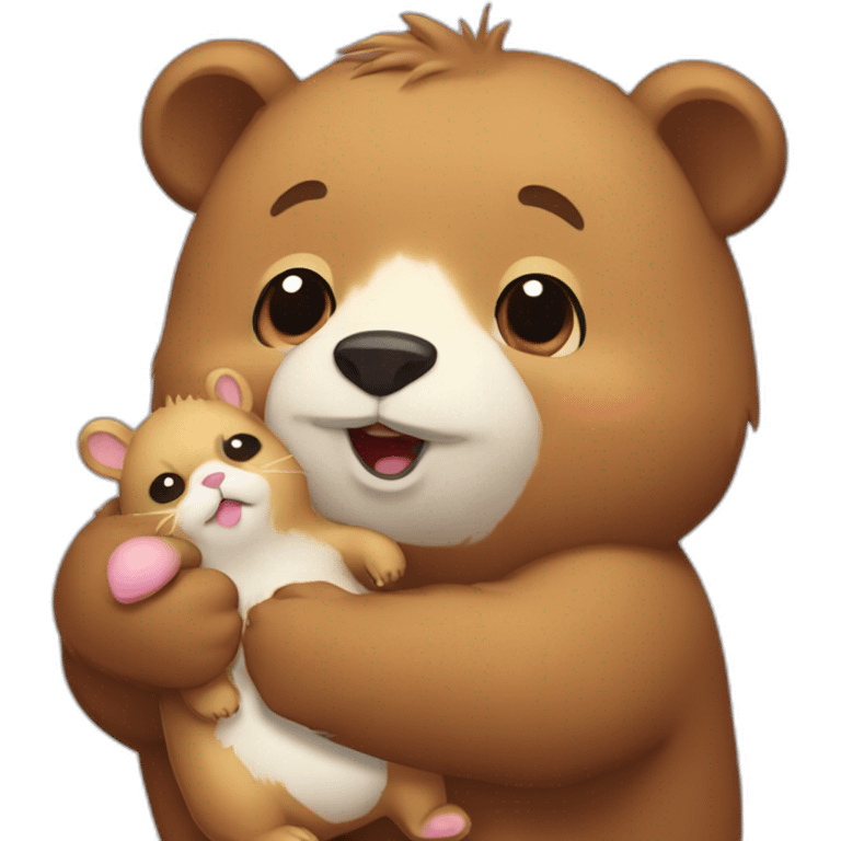 bear with hamster huging emoji