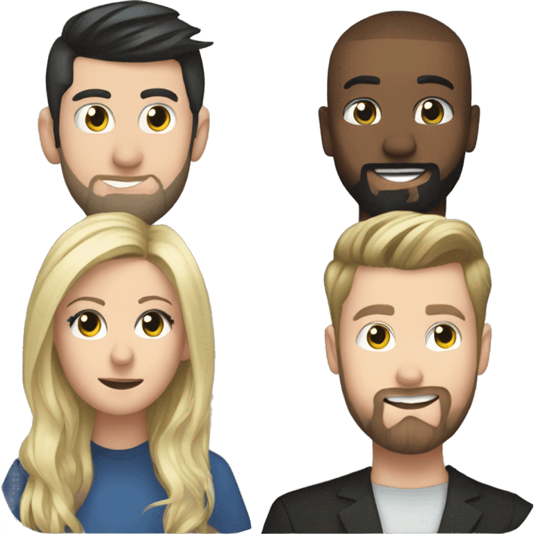 Pentatonix group; Mitch, Scott, Kirsten, Kevin, Matt emoji