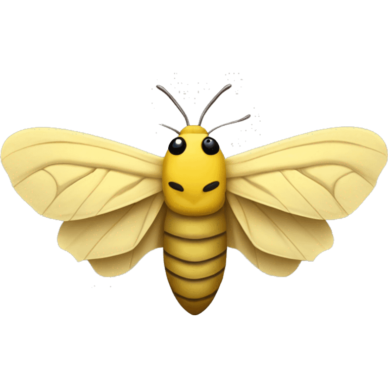 Insecto moth, de color amarillo, con anteojos y un letrero que diga "Vigatec" emoji