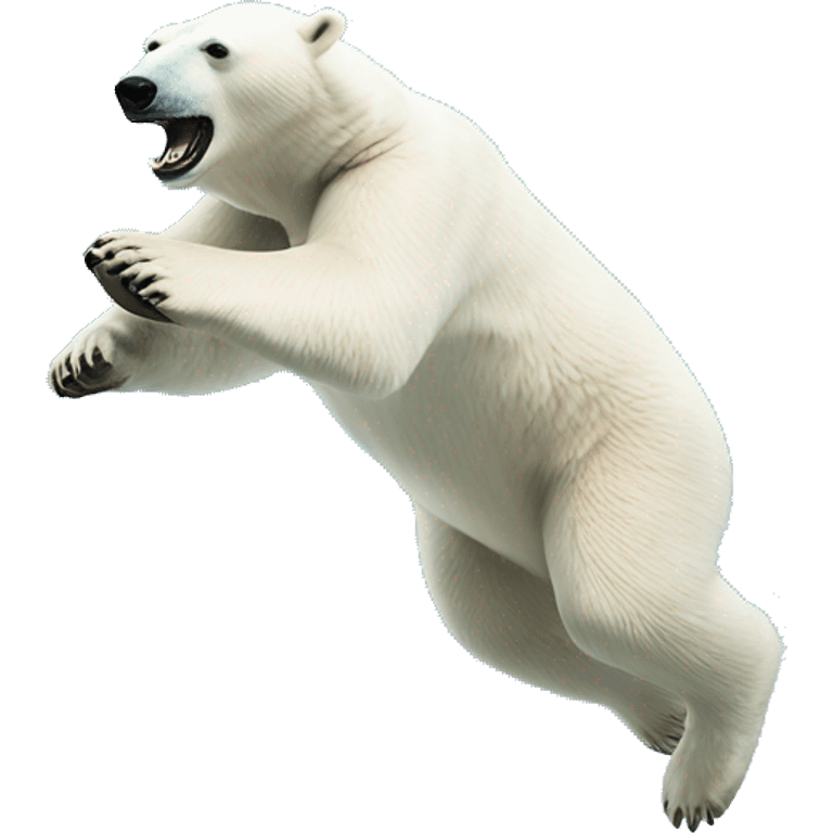 Polar bear jumping in the water  emoji