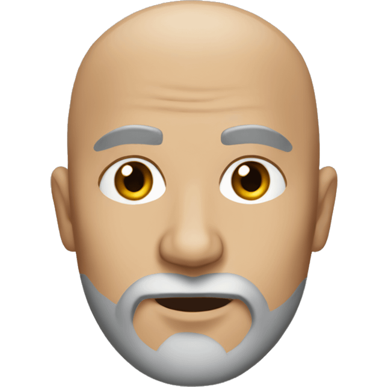 Bald guy with rolled beanie and a black and gray beard emoji