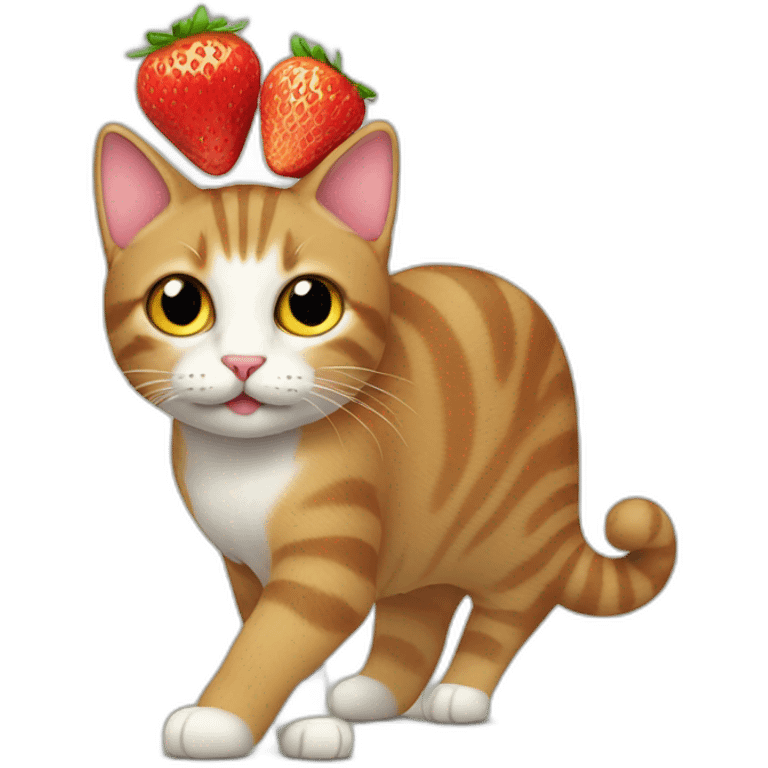 cat with strawberry in his back emoji