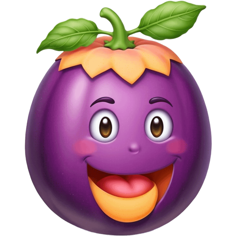 Eggplant inside peach emoji