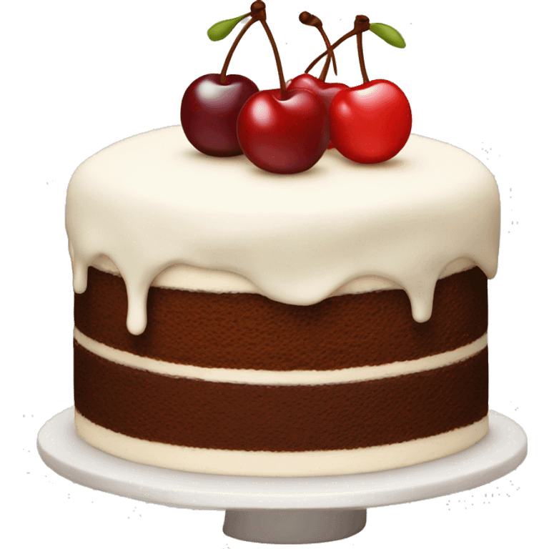 a cake with a cherry on top emoji