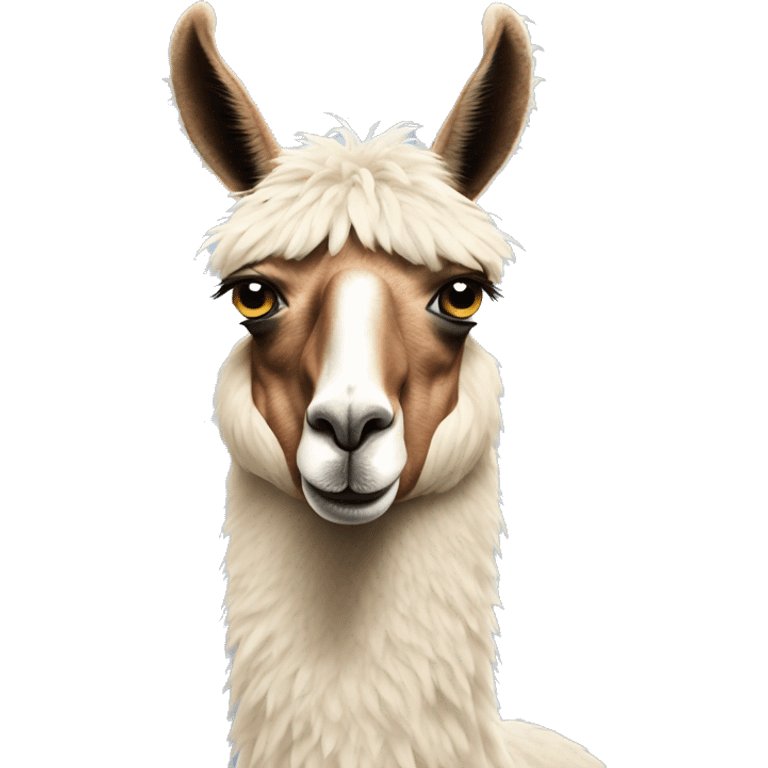 Very unhappy llama emoji