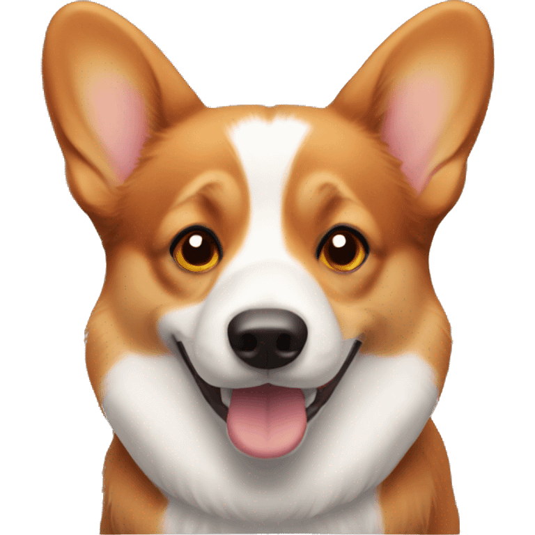 A red-haired corgi with brown eyes emoji