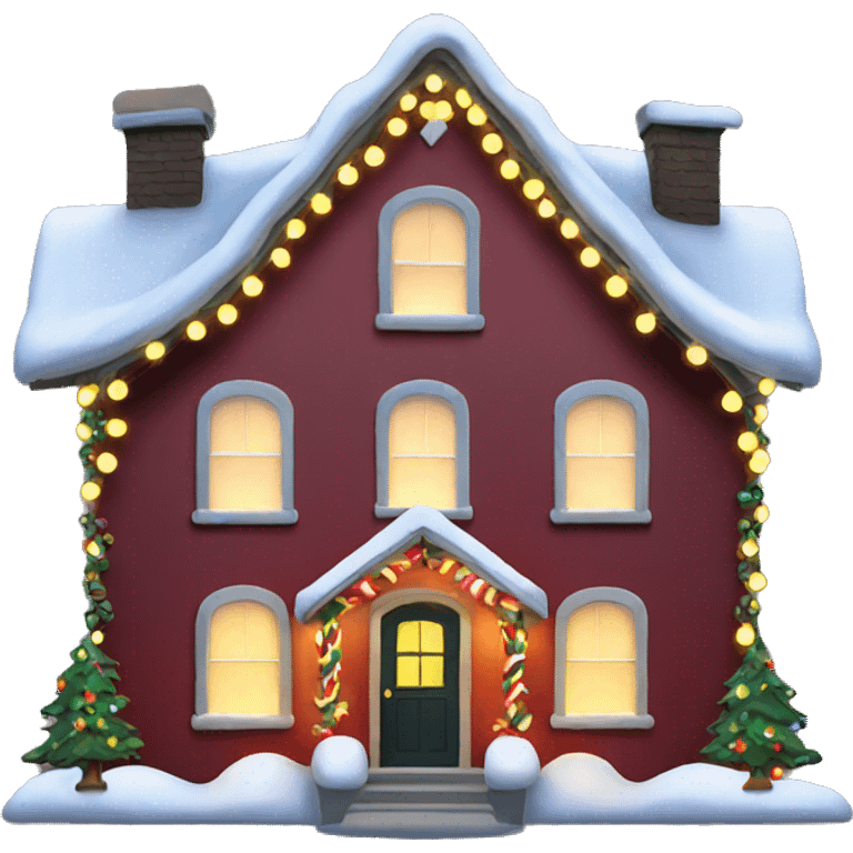 christmas home with lights emoji