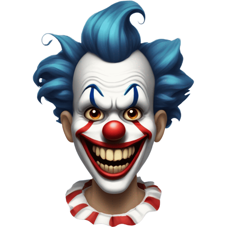 Scary clown with smile emoji