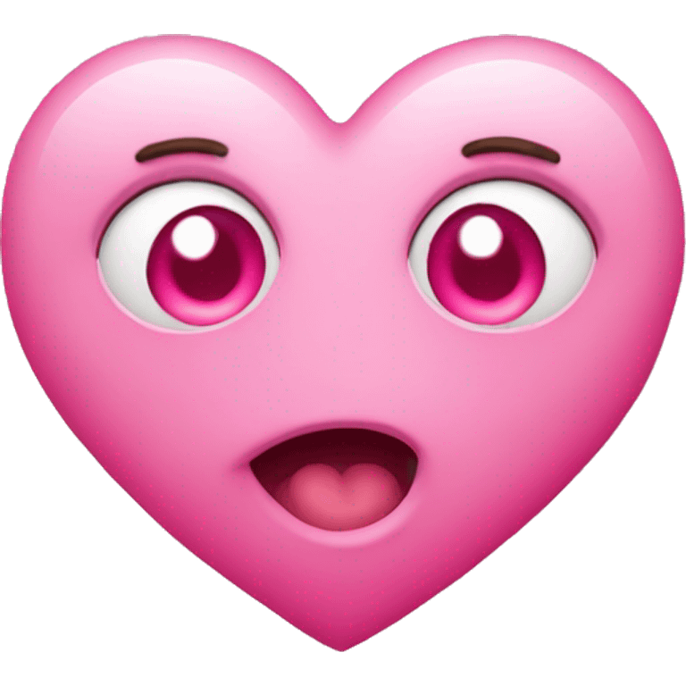 Pink Heart eyes with pink hearts emoji