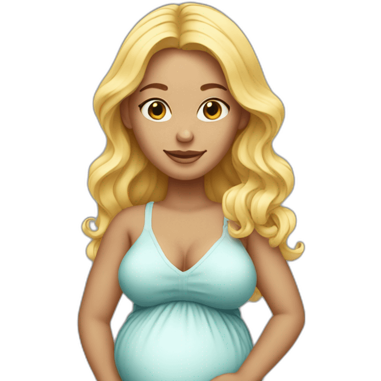 adorable pregnant blond full body women with beach-wave-hair emoji