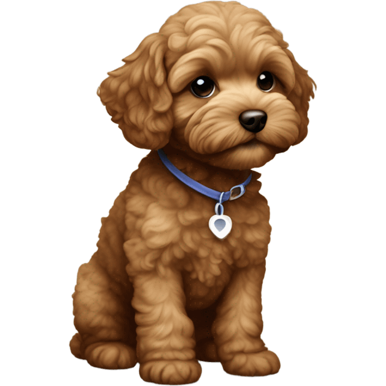 Golden dark brown maltipoo puppy emoji