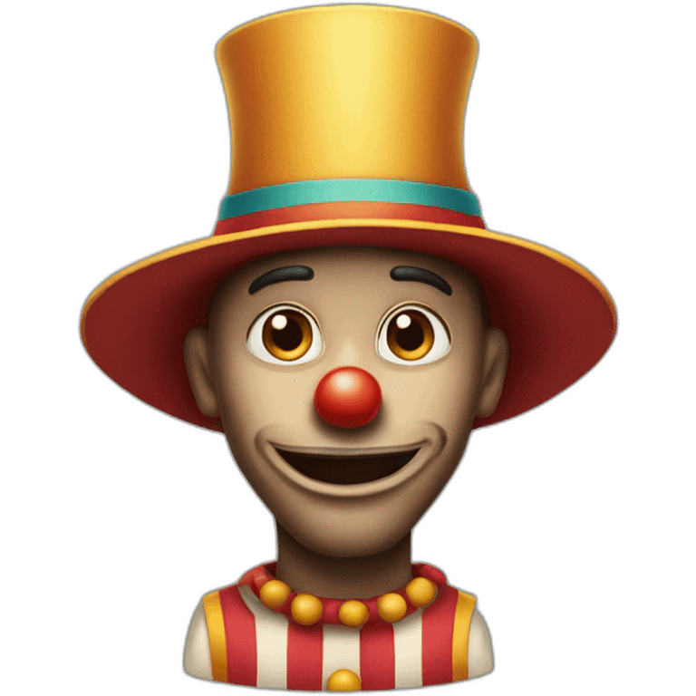 a clown wearing a big elongated hat without makeup  emoji