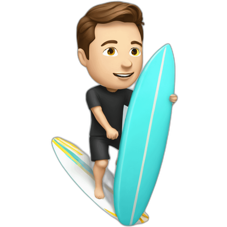 Elon musk who is surfing emoji