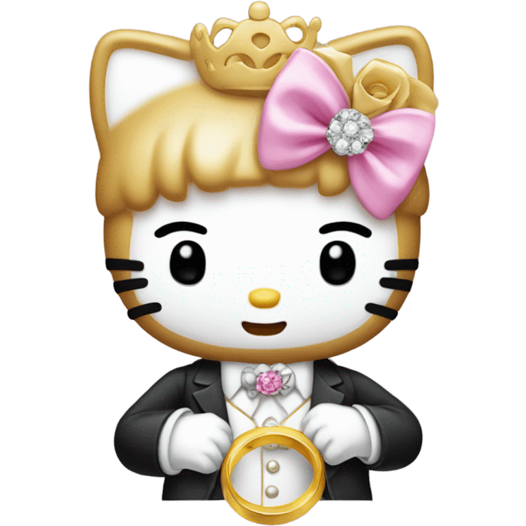 male hello kitty with wedding ring emoji