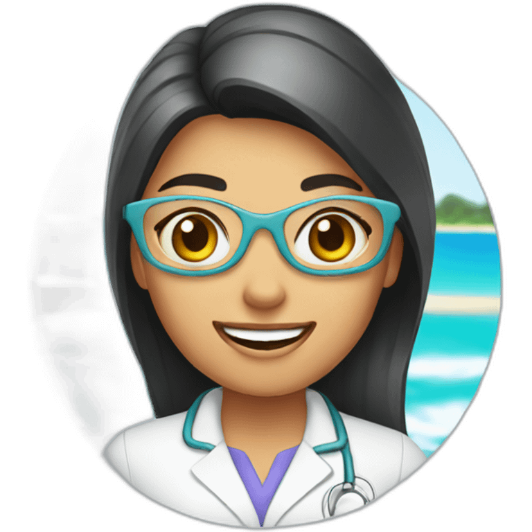 a female dentist in vacation emoji