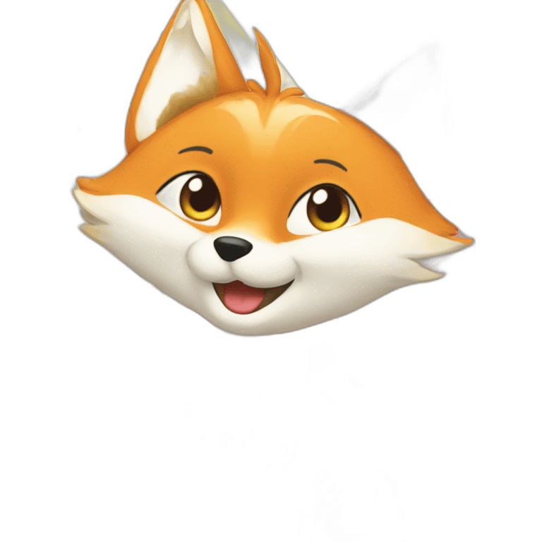 Un renard arc-en-ciel emoji