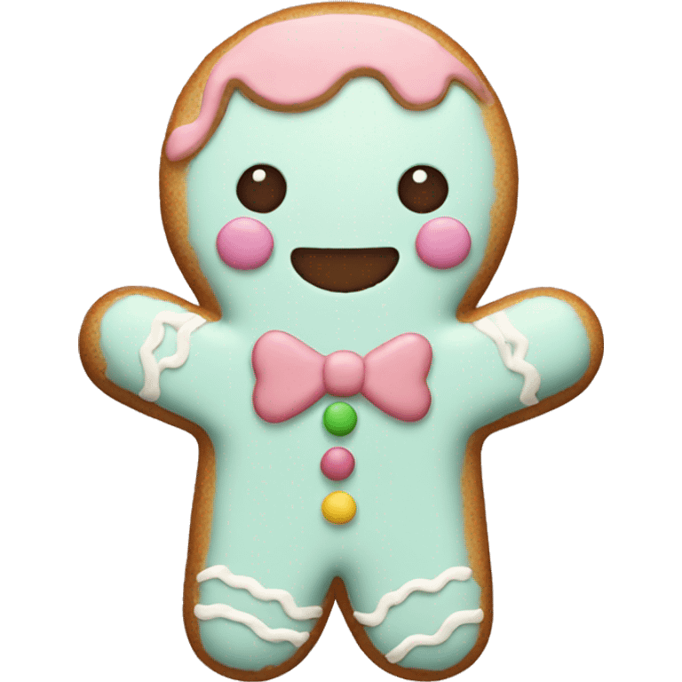 Pastel gingerbread man emoji