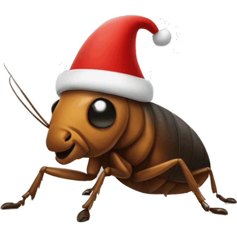 A roach wearing a Santa hat  emoji