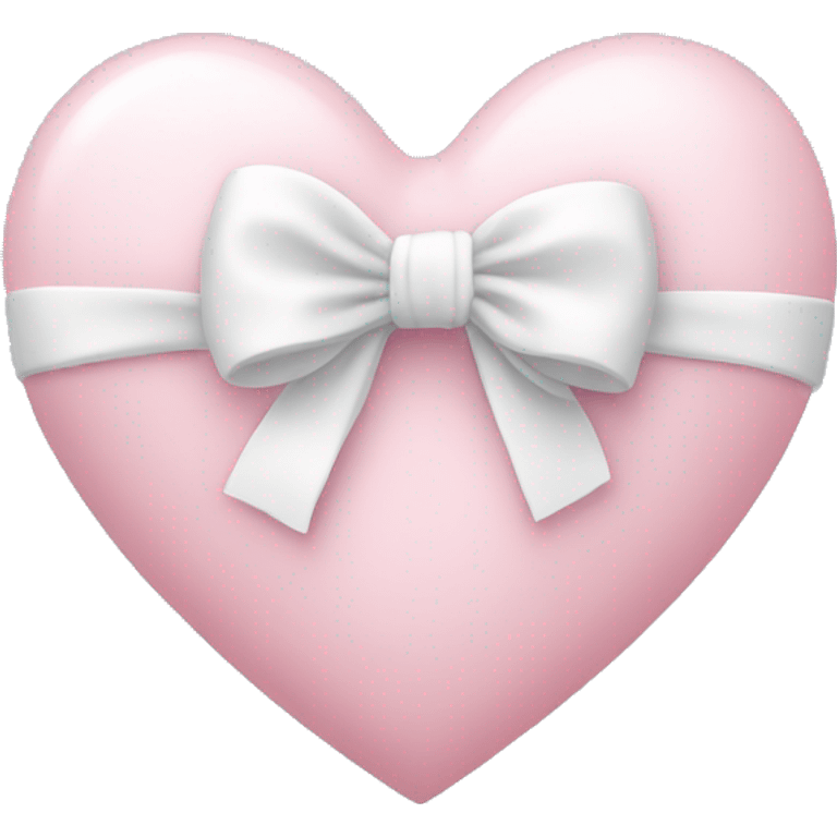 Pastel pink heart with white bow emoji