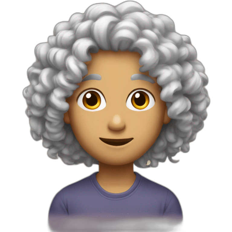 Un gars aux cheveux bouclés emoji