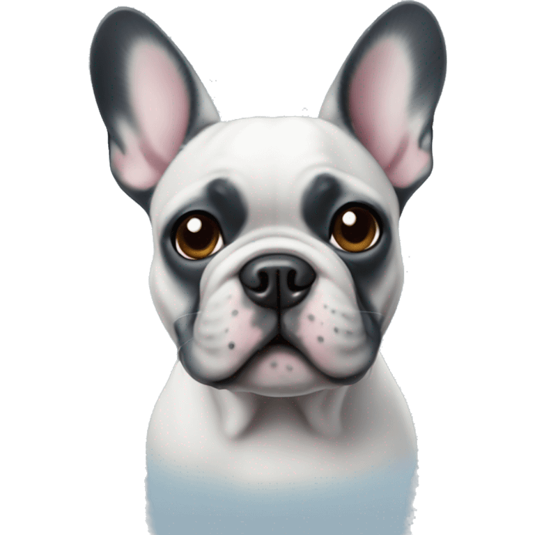 French bulldog blue emoji