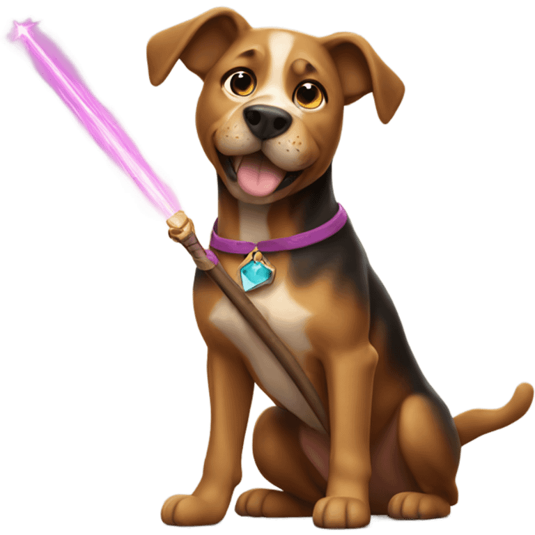 Super strong dog with a wand emoji