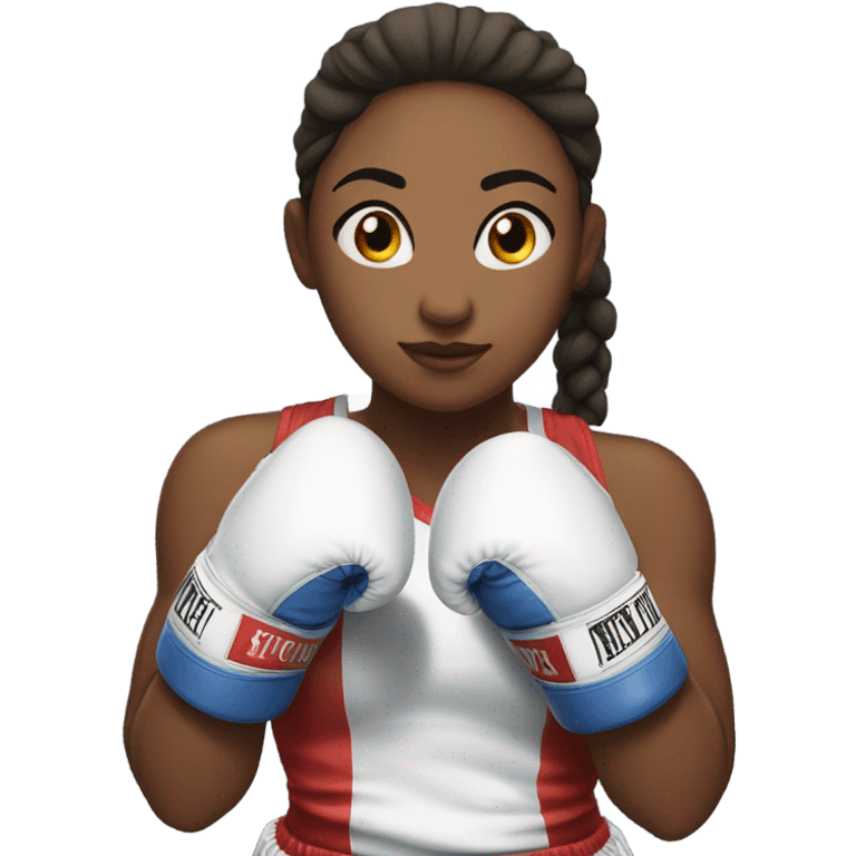 Boxing girl with white gloves emoji