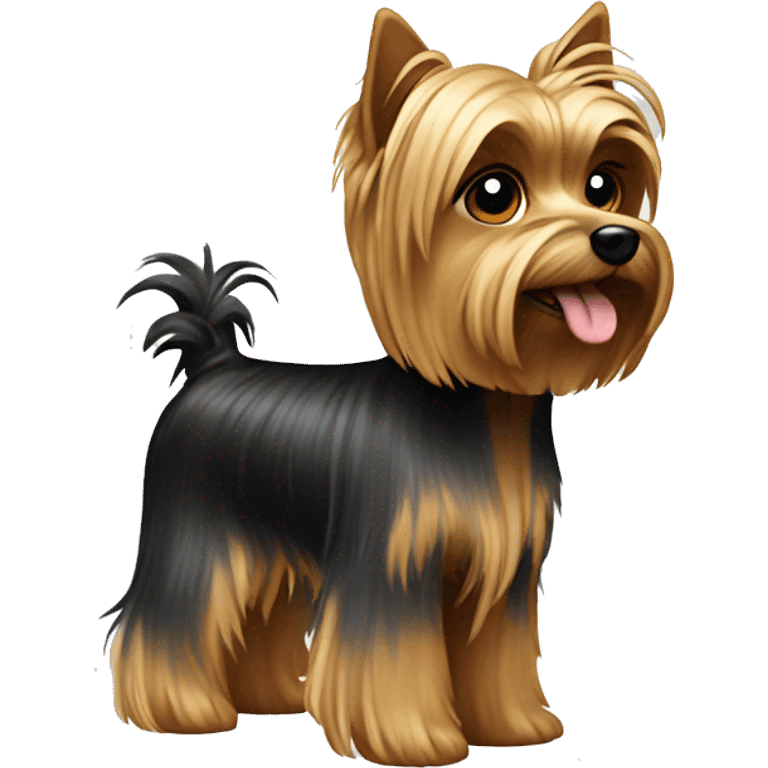 Yorkshire Terrier with ponytail emoji