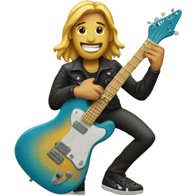 Surfing guitar player emoji