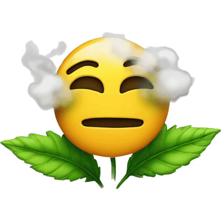 weed emoji with smoke around it  emoji