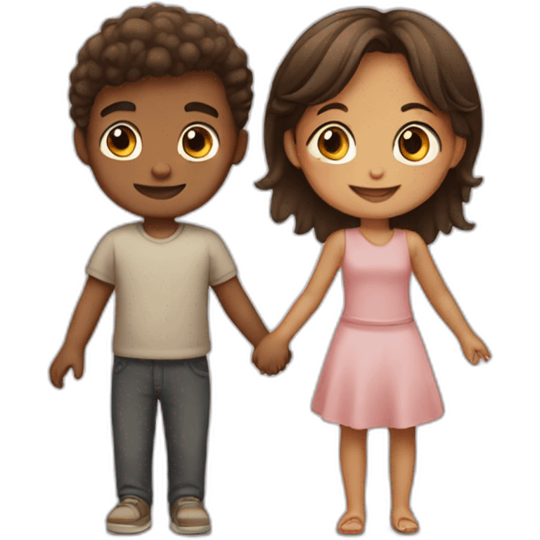 Girl and boy love emoji