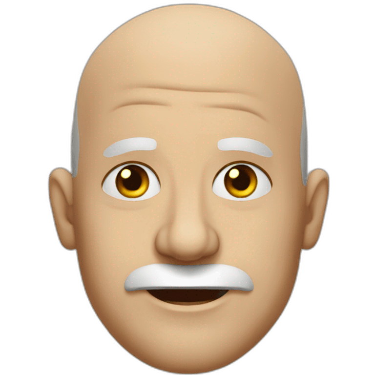 bald jewish man with agressive face no mouthtash emoji