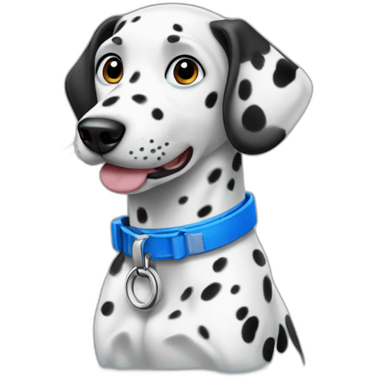 Playful Dalmatian with a blue collar emoji