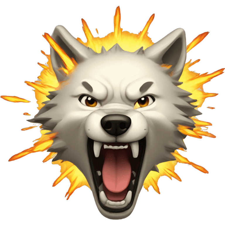 Exploding Head Wolf emoji