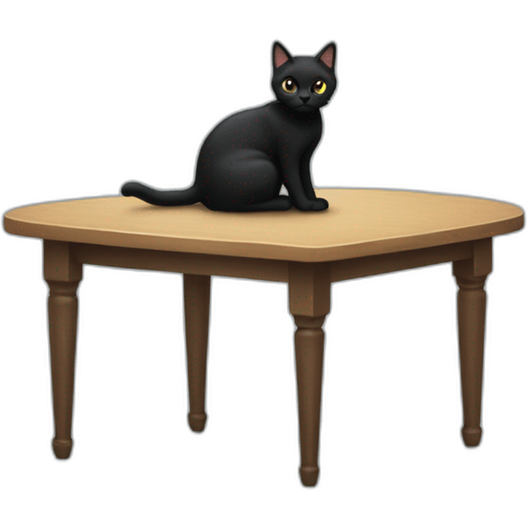 black cat with table google.com emoji