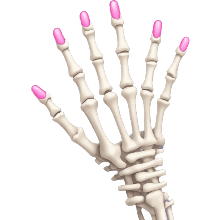 skeleton hand with long pink nails emoji