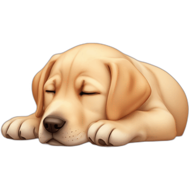 puppy labrador with red collar sleeping emoji