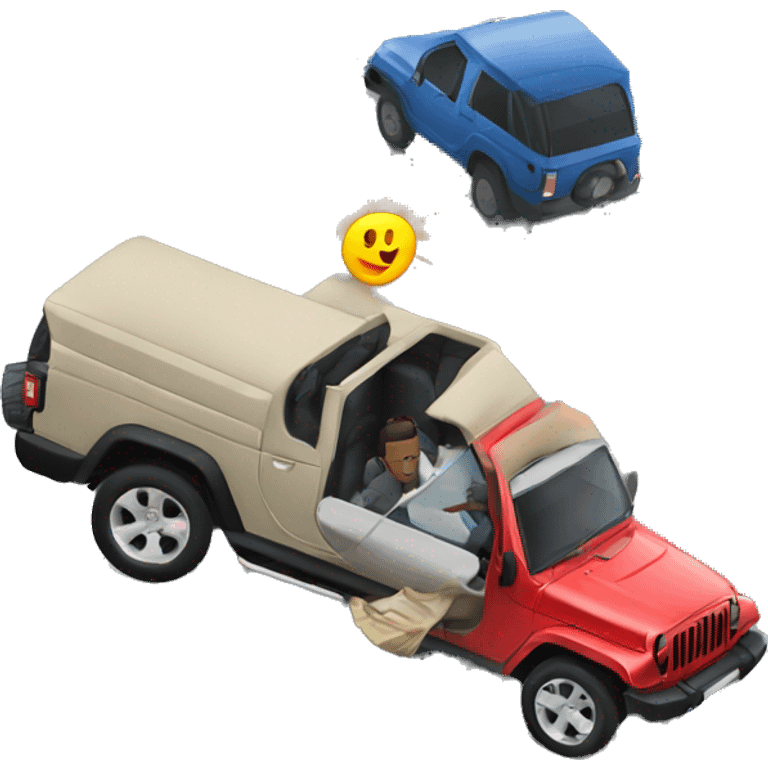 Jeep hitting car  emoji