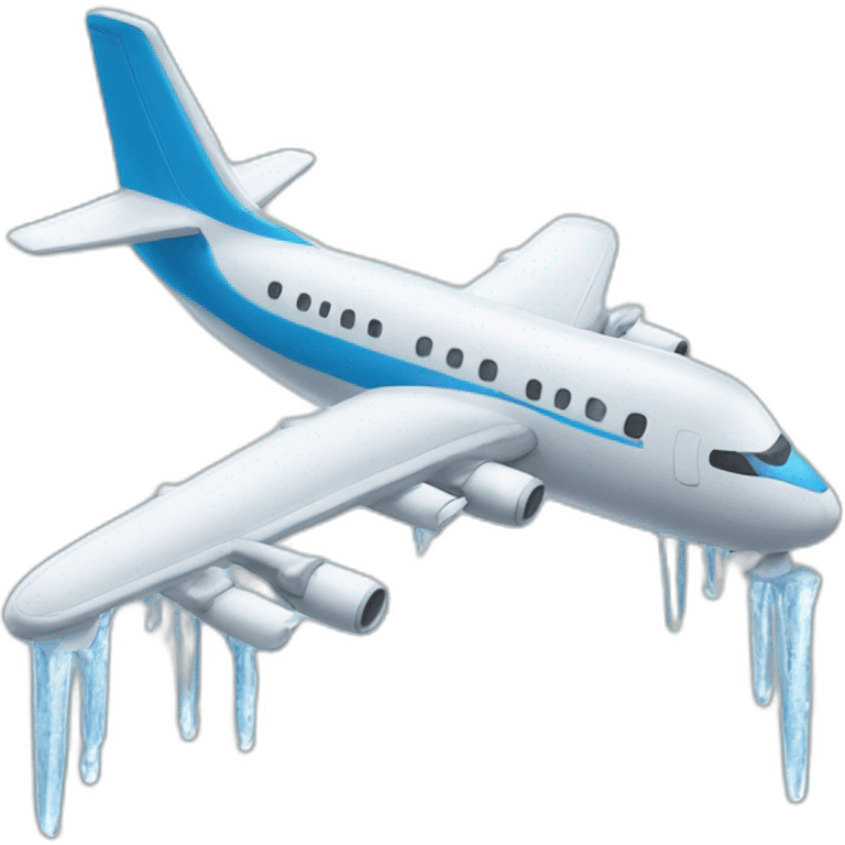 Airplane with icicles emoji