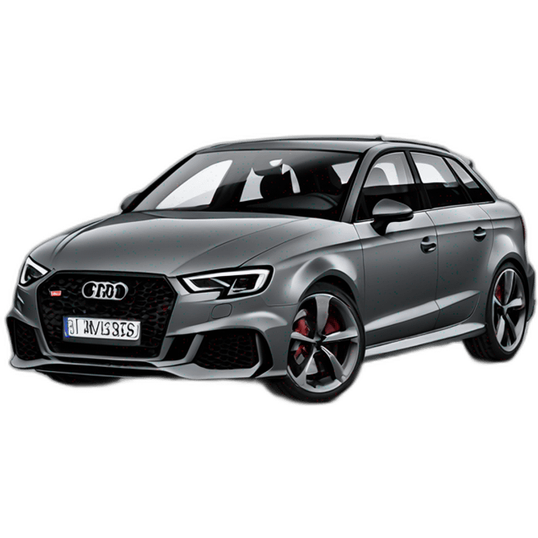 Grey Audi rs3 facelift taken from the front emoji