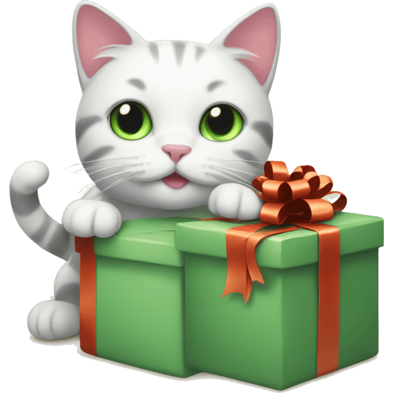 Cats with present emoji