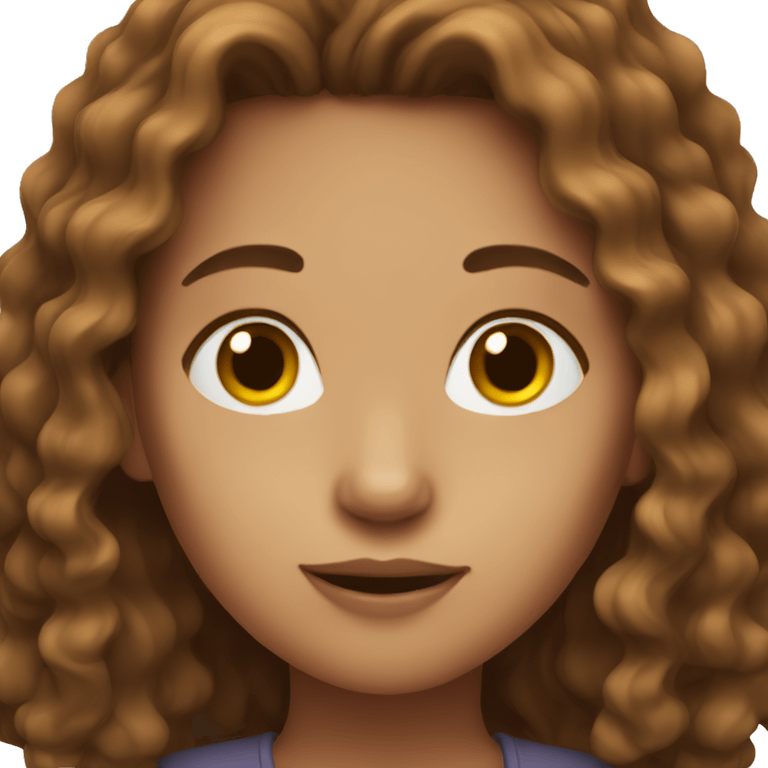 Girl with brown wavy hair  emoji